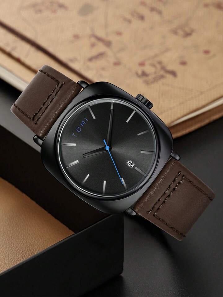 TOMI T-084 watch in Dark Brown