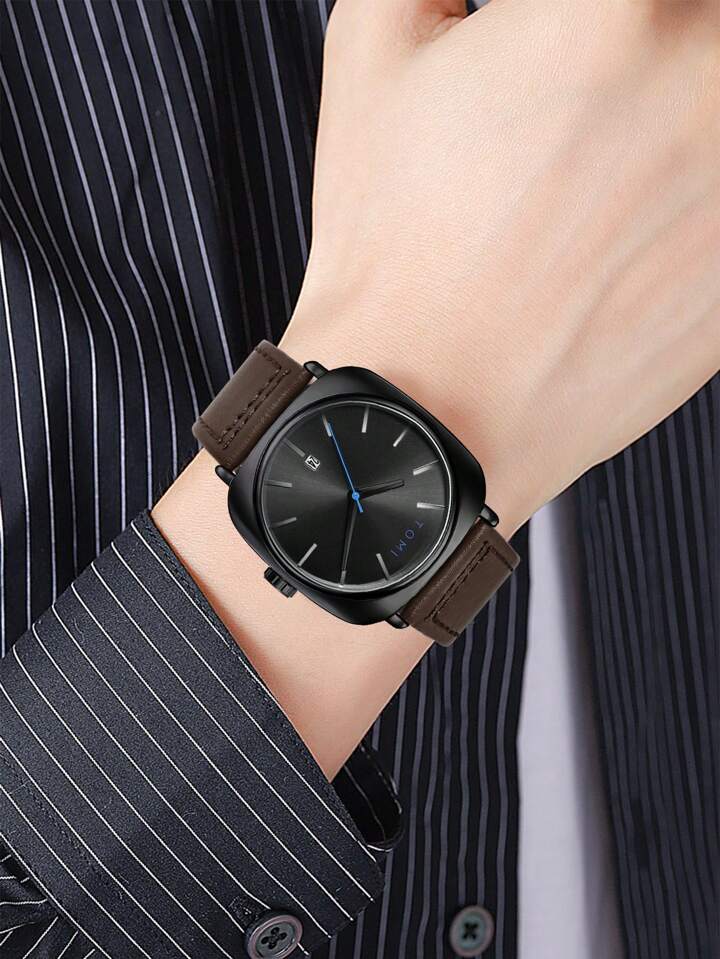 TOMI T-084 watch in Dark Brown