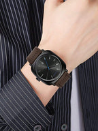 TOMI T-084 watch in Dark Brown