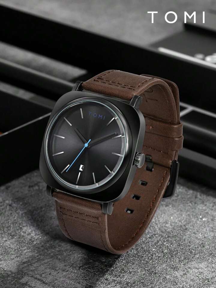 TOMI T-084 watch in Dark Brown