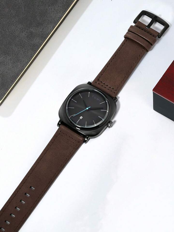 TOMI T-084 watch in Dark Brown