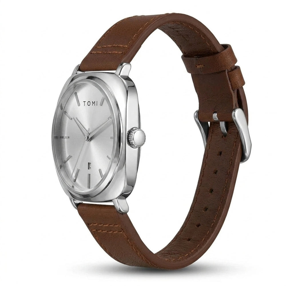 TOMI T-084 watch in Brown Silver