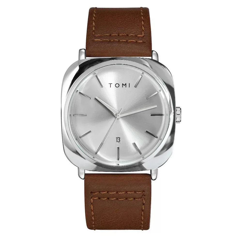 TOMI T-084 watch in Brown Silver