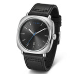 TOMI T-084 Black Silver with black strap — front view